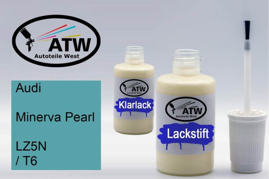 Audi, Minerva Pearl, LZ5N / T6: 20ml Lackstift + 20ml Klarlack - Set, von ATW Autoteile West.